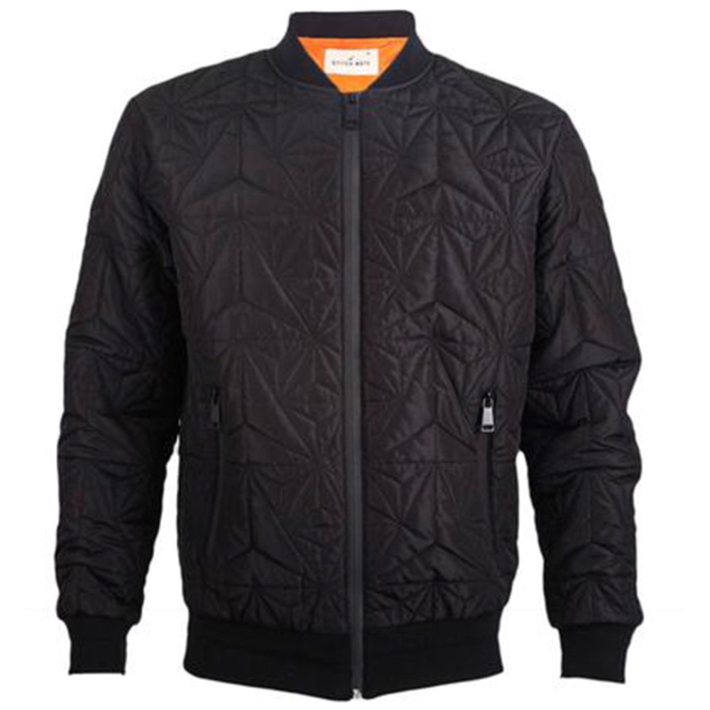 Light weight Stitch Note Bomber Jacket- Black M